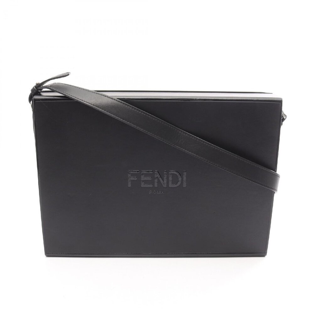 Fendi Messenger Bag Shoulder Leather Black